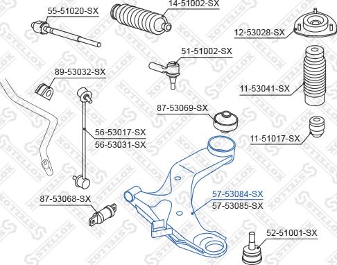 Stellox 57-53084-SX - Bras de liaison, suspension de roue cwaw.fr