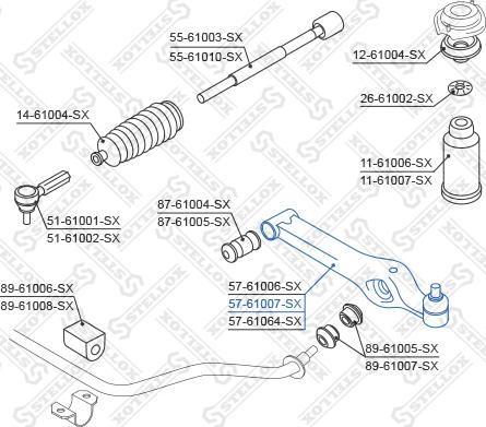 Stellox 57-61007-SX - Bras de liaison, suspension de roue cwaw.fr