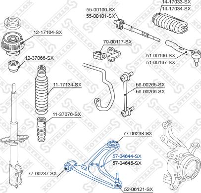 Stellox 57-04644-SX - Bras de liaison, suspension de roue cwaw.fr