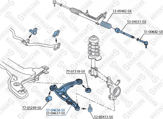 Stellox 57-04638-SX - Bras de liaison, suspension de roue cwaw.fr