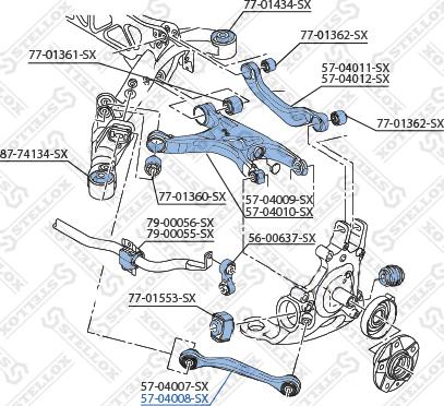 Stellox 57-04008-SX - Bras de liaison, suspension de roue cwaw.fr