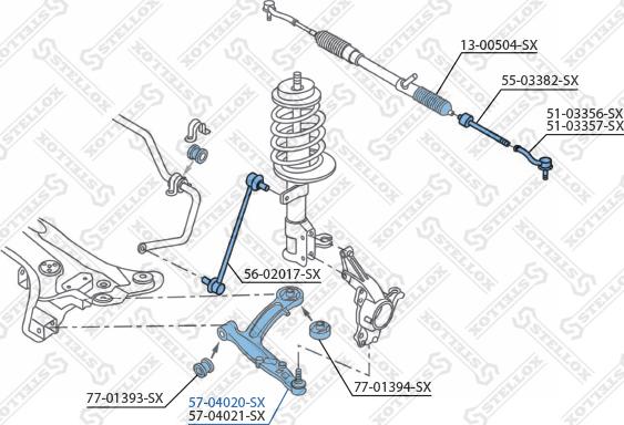 Stellox 57-04020-SX - Bras de liaison, suspension de roue cwaw.fr