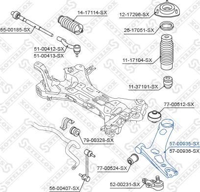 Stellox 57-00935-SX - Bras de liaison, suspension de roue cwaw.fr