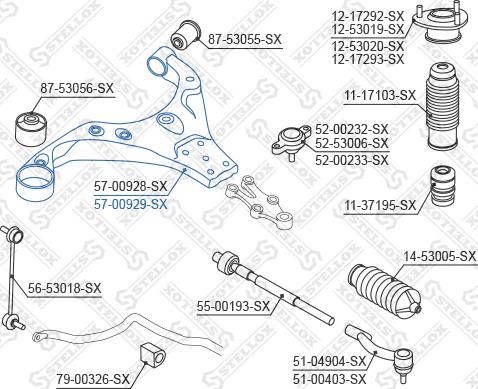 Stellox 57-00929-SX - Bras de liaison, suspension de roue cwaw.fr