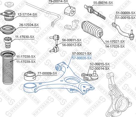 Stellox 57-00020-SX - Bras de liaison, suspension de roue cwaw.fr