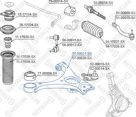 Stellox 57-00021-SX - Bras de liaison, suspension de roue cwaw.fr