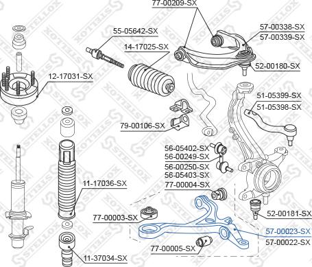 Stellox 57-00023-SX - Bras de liaison, suspension de roue cwaw.fr