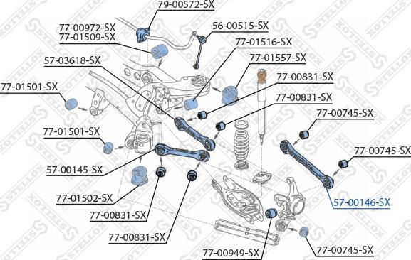 Stellox 57-00146-SX - Bras de liaison, suspension de roue cwaw.fr