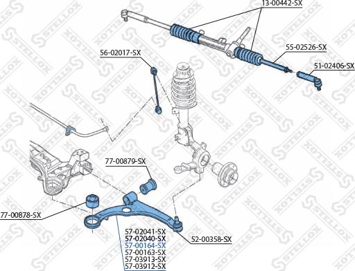 Stellox 57-00164-SX - Bras de liaison, suspension de roue cwaw.fr