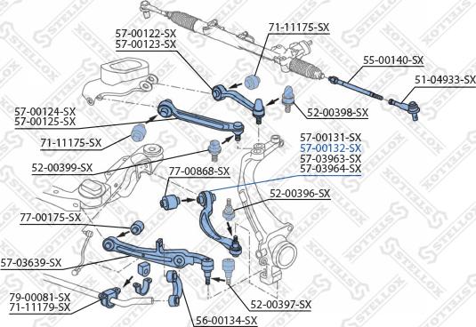 Stellox 57-00132-SX - Bras de liaison, suspension de roue cwaw.fr