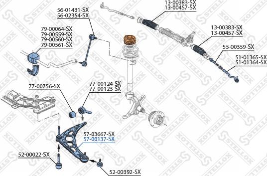 Stellox 57-00137-SX - Bras de liaison, suspension de roue cwaw.fr