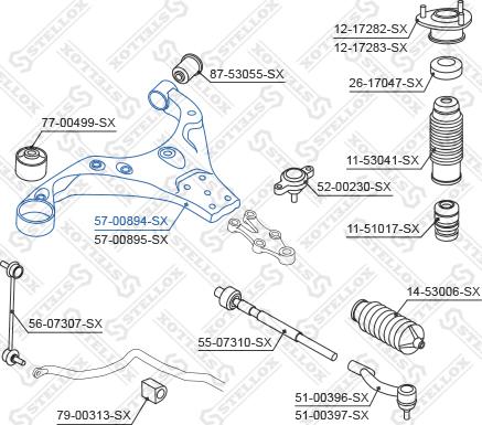 Stellox 57-00894-SX - Bras de liaison, suspension de roue cwaw.fr