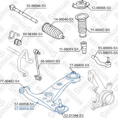 Stellox 57-00859-SX - Bras de liaison, suspension de roue cwaw.fr