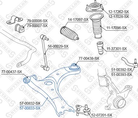 Stellox 57-00833-SX - Bras de liaison, suspension de roue cwaw.fr