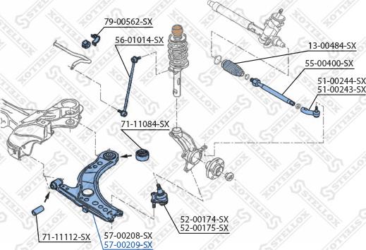 Stellox 57-00209-SX - Bras de liaison, suspension de roue cwaw.fr