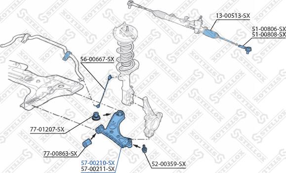 Stellox 57-00210-SX - Bras de liaison, suspension de roue cwaw.fr