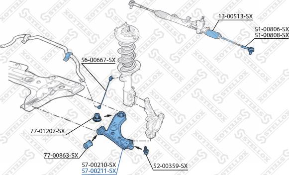 Stellox 57-00211-SX - Bras de liaison, suspension de roue cwaw.fr