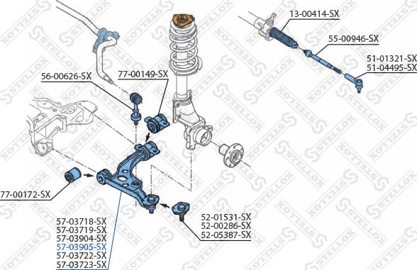 Stellox 57-03905-SX - Bras de liaison, suspension de roue cwaw.fr