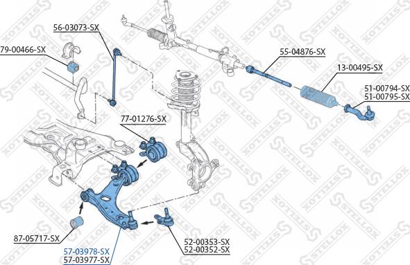 Stellox 57-03978-SX - Bras de liaison, suspension de roue cwaw.fr