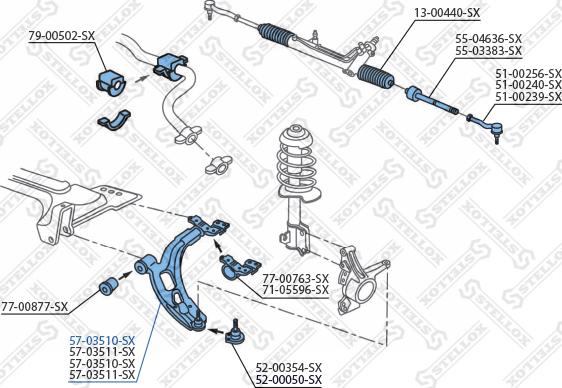 Stellox 57-03510-SX - Bras de liaison, suspension de roue cwaw.fr