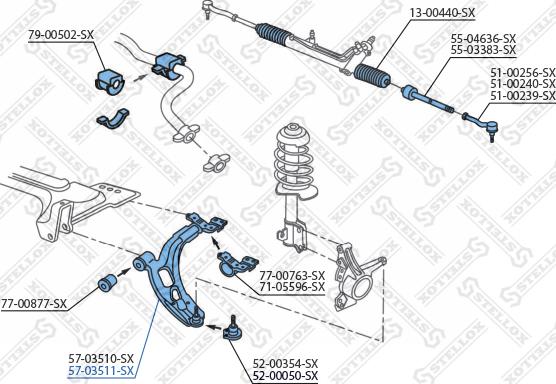 Stellox 57-03511-SX - Bras de liaison, suspension de roue cwaw.fr