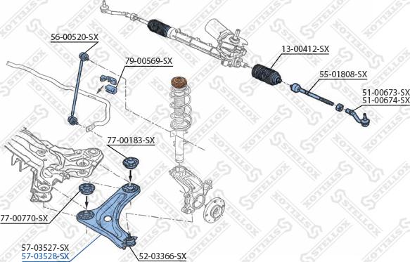 Stellox 57-03528-SX - Bras de liaison, suspension de roue cwaw.fr