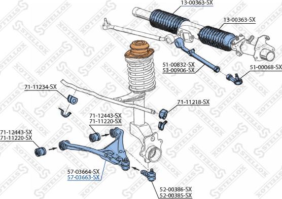 Stellox 57-03663-SX - Bras de liaison, suspension de roue cwaw.fr