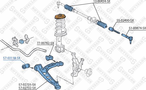 Stellox 57-03118-SX - Suspension, bras de liaison cwaw.fr