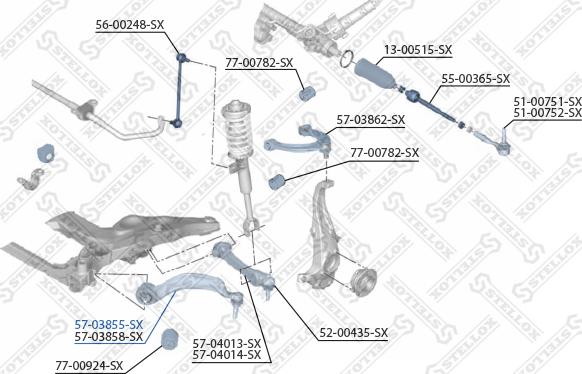 Stellox 57-03855-SX - Bras de liaison, suspension de roue cwaw.fr