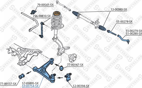 Stellox 57-03754-SX - Bras de liaison, suspension de roue cwaw.fr