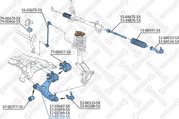 Stellox 57-03750-SX - Bras de liaison, suspension de roue cwaw.fr