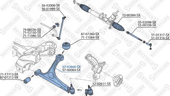 Stellox 57-02868-SX - Bras de liaison, suspension de roue cwaw.fr