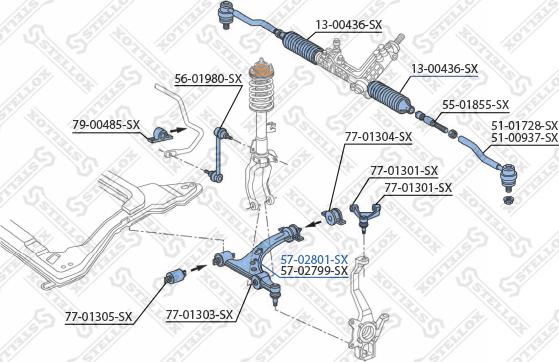 Stellox 57-02801-SX - Bras de liaison, suspension de roue cwaw.fr