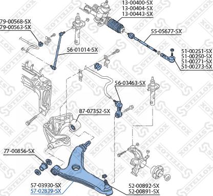 Stellox 57-02839-SX - Bras de liaison, suspension de roue cwaw.fr