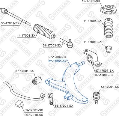 Stellox 57-17003-SX - Bras de liaison, suspension de roue cwaw.fr