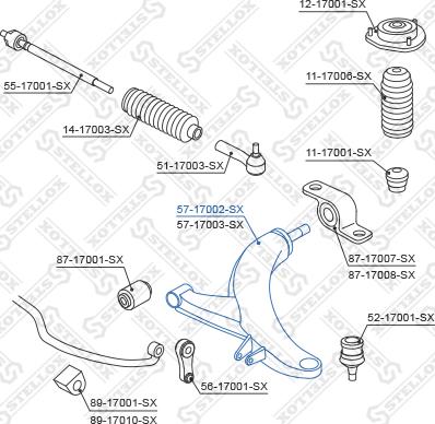 Stellox 57-17002-SX - Bras de liaison, suspension de roue cwaw.fr