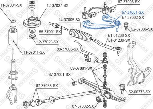 Stellox 57-37001-SX - Bras de liaison, suspension de roue cwaw.fr