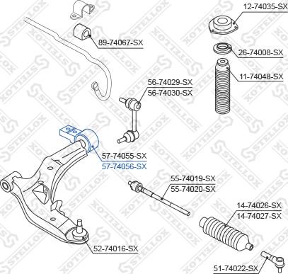 Stellox 57-74056-SX - Bras de liaison, suspension de roue cwaw.fr