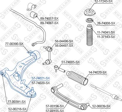 Stellox 57-74021-SX - Bras de liaison, suspension de roue cwaw.fr