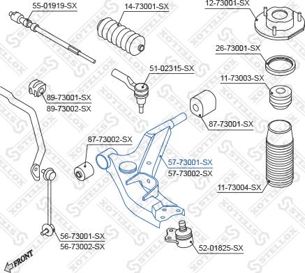 Stellox 57-73001-SX - Bras de liaison, suspension de roue cwaw.fr