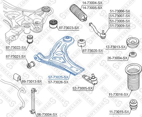 Stellox 57-73025-SX - Bras de liaison, suspension de roue cwaw.fr