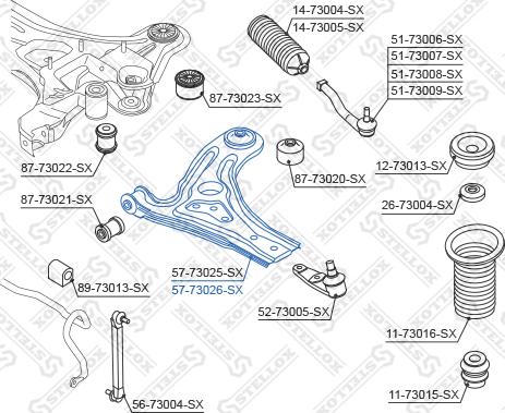 Stellox 57-73026-SX - Bras de liaison, suspension de roue cwaw.fr