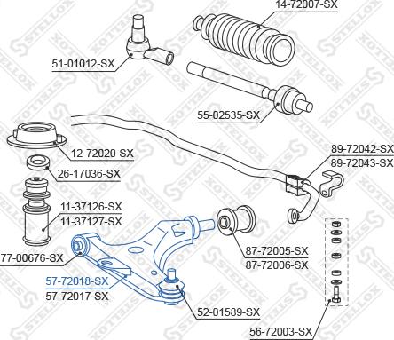 Stellox 57-72018-SX - Bras de liaison, suspension de roue cwaw.fr