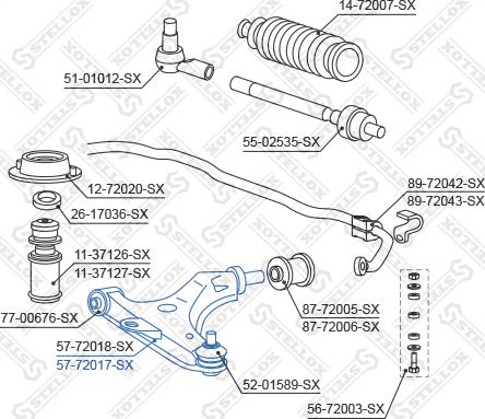 Stellox 57-72017-SX - Bras de liaison, suspension de roue cwaw.fr