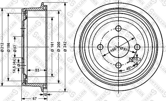 Stellox 6025-9905-SX - Tambour de frein cwaw.fr