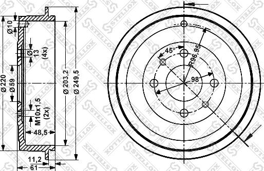 Stellox 6025-2314-SX - Tambour de frein cwaw.fr