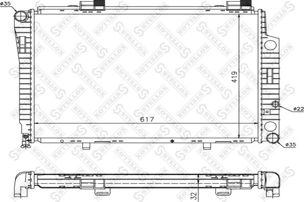 Stellox 10-25917-SX - Radiateur, refroidissement du moteur cwaw.fr