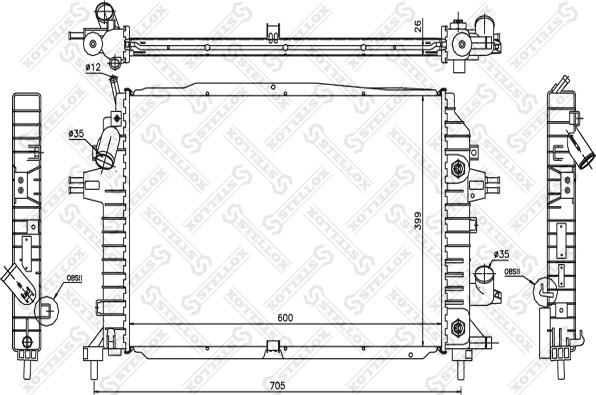 Stellox 10-25405-SX - Radiateur, refroidissement du moteur cwaw.fr