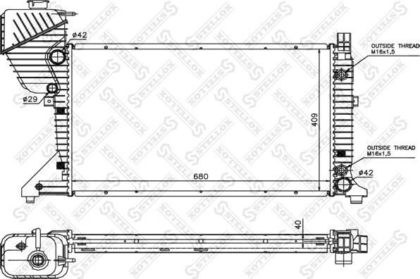 Stellox 10-25403-SX - Radiateur, refroidissement du moteur cwaw.fr