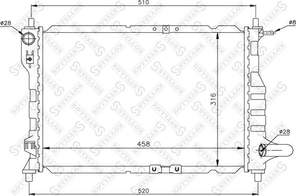 Stellox 10-25435-SX - Radiateur, refroidissement du moteur cwaw.fr